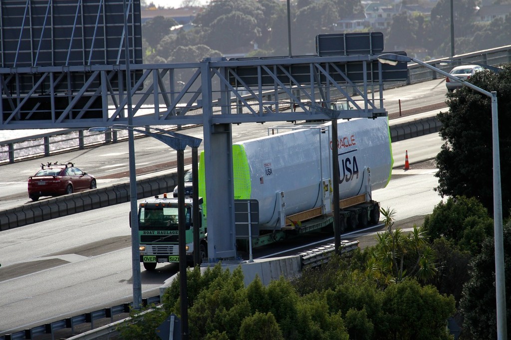 Oracle Racing, Wing Transport to Port of Auckland - May 25,2012 © Richard Gladwell www.photosport.co.nz